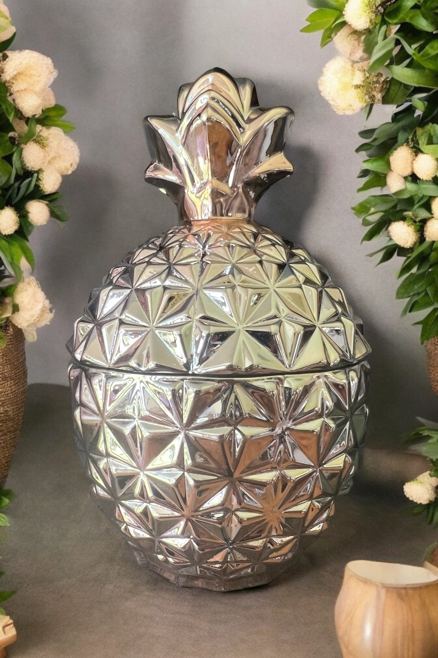 Unique Luxury Home Decor Gold Pineapple Candle Premium Quality Marigold and Melon Kitchen Entryway Decor Gift for Her
