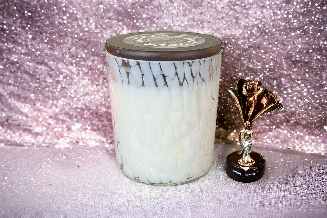 Citrus Sparkle Handblown Glass Candle, Wedding Gift or Wedding Favor, Mother's Day Gift, Unique Candle Decor, Unique Candle Scent