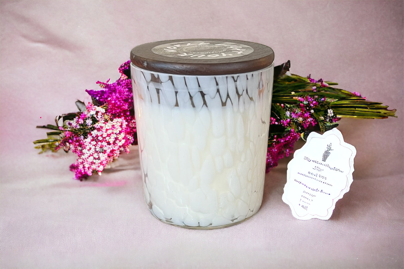Citrus Sparkle Handblown Glass Candle, Wedding Gift or Wedding Favor, Mother's Day Gift, Unique Candle Decor, Unique Candle Scent