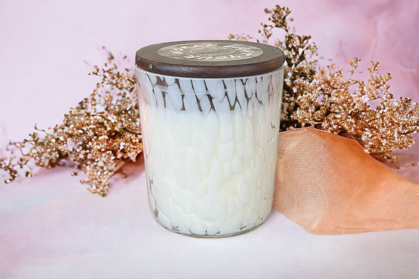 Citrus Sparkle Handblown Glass Candle, Wedding Gift or Wedding Favor, Mother's Day Gift, Unique Candle Decor, Unique Candle Scent