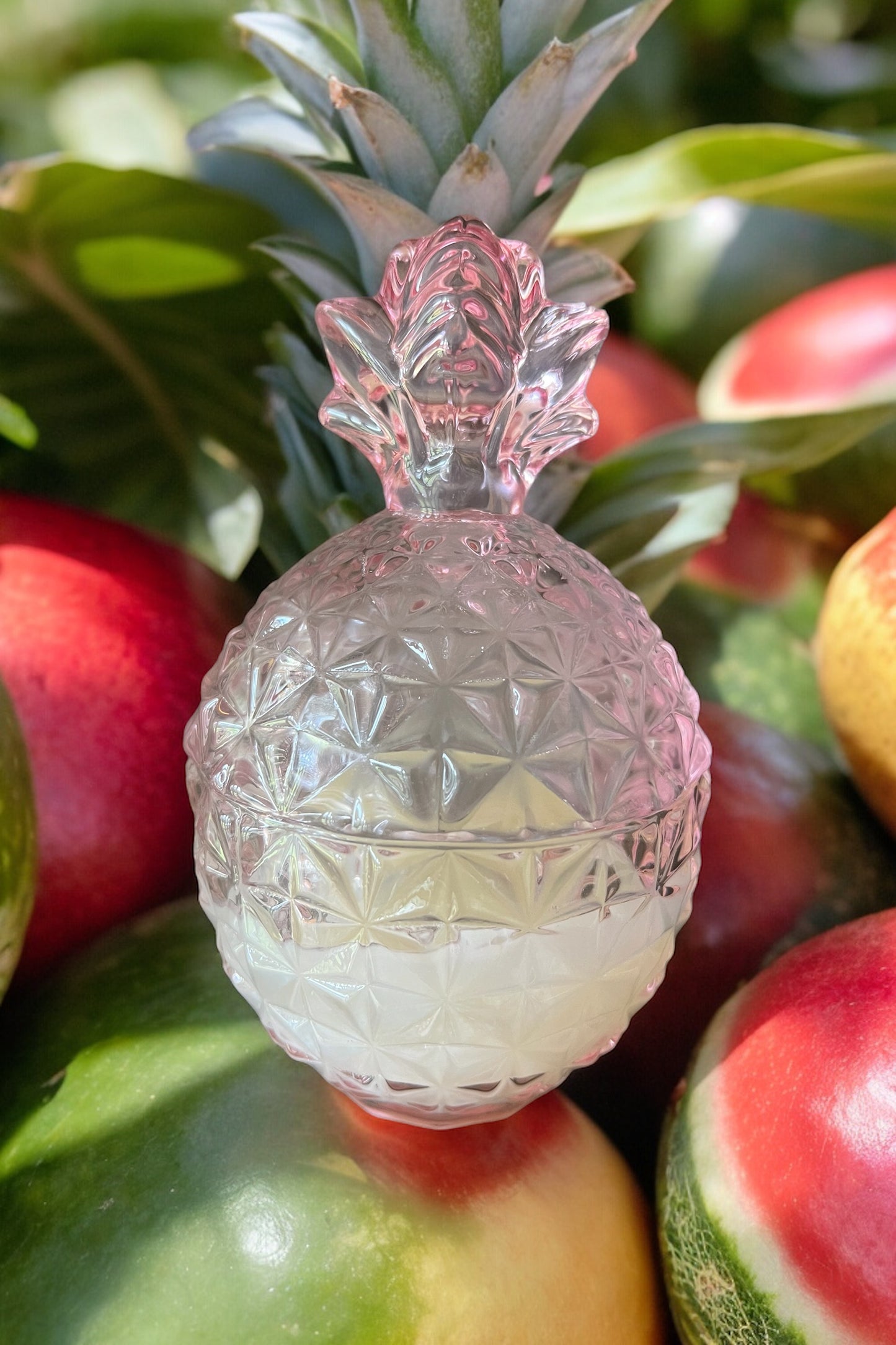 Unique Luxury Home Decor Pineapple Candle Premium Quality Sugar Watermelon Scent Pink Iridescent Home Decor Gift for Her