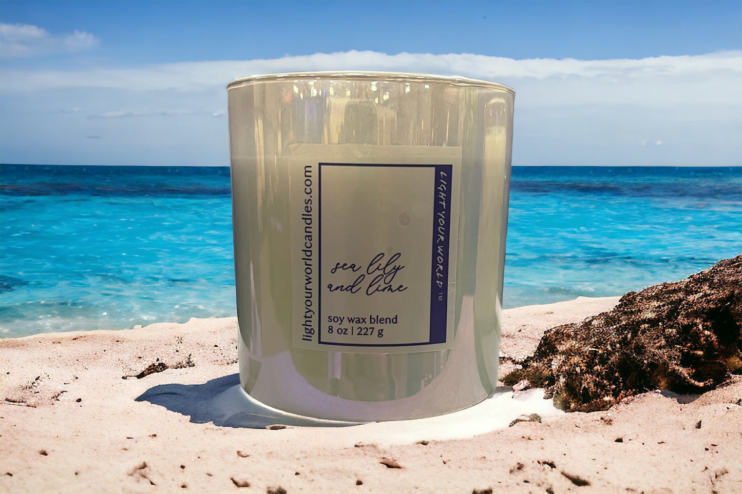 Summer Handcrafted Luxury Sea Lily and Lime Candle Unique Candle Scent Candle Lover's Delight Unique Candle Gfit