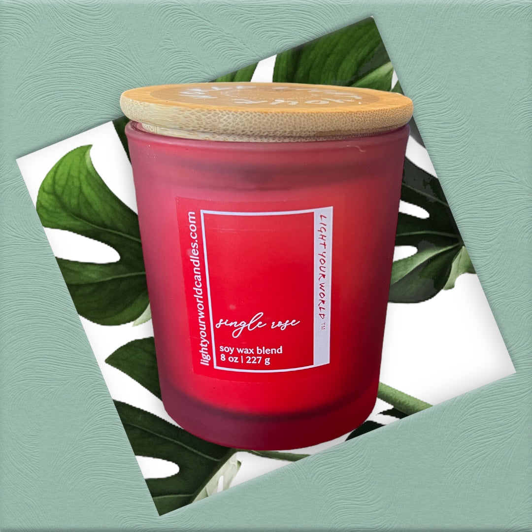 Single Rose Luxury Handcrafted Candle, Unique Rose Scent, Rose Candle Lovers, Rose Scent Candle Gift