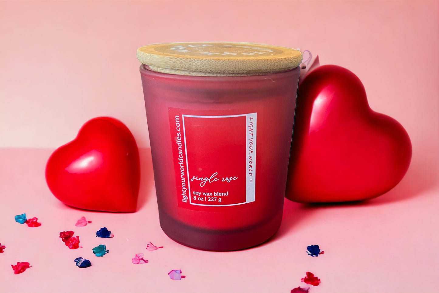 Single Rose Luxury Handcrafted Candle, Unique Rose Scent, Rose Candle Lovers, Rose Scent Candle Gift