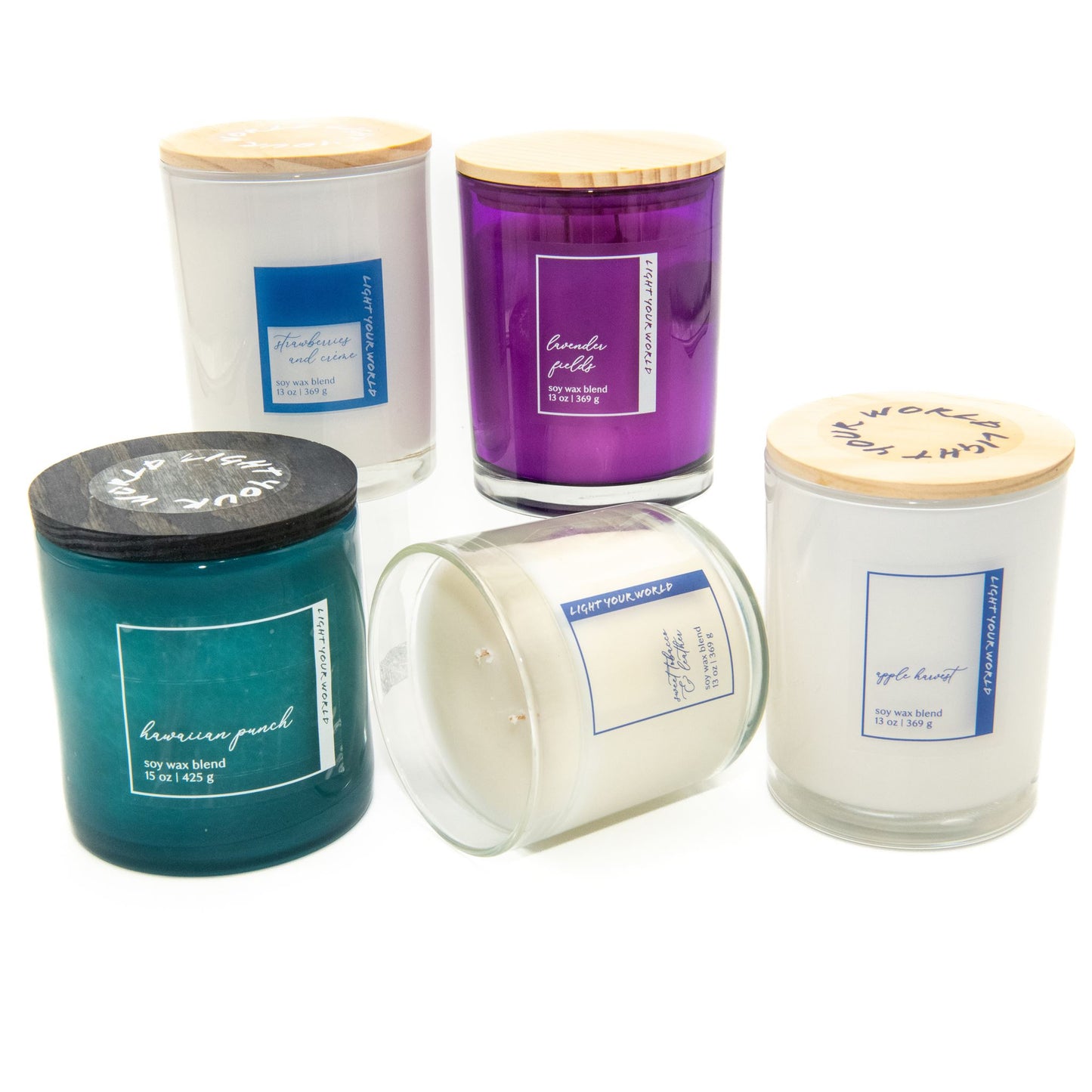 Hand Blown Ocean Breeze Hawiian Punch Candle