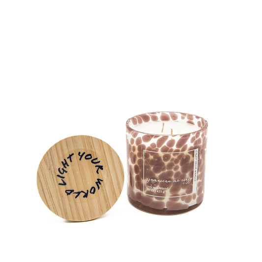 Blushing Elegance - Hand-Blown Glass Jamica Me Crazy Candle