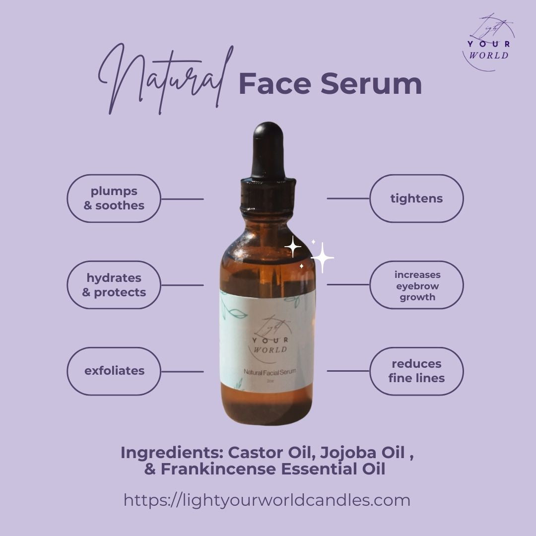 Natural Facial Serum - Jojoba, Frankincense and Castor Oil