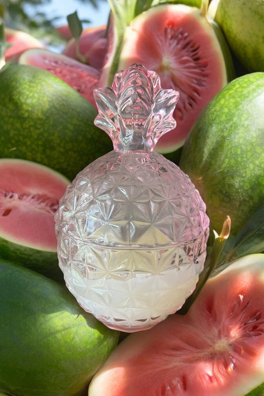 Unique Luxury Home Decor Pineapple Candle Premium Quality Sugar Watermelon Scent Pink Iridescent Home Decor Gift for Her