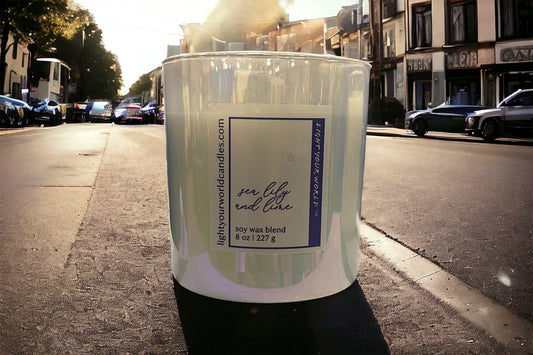 Summer Handcrafted Luxury Sea Lily and Lime Candle Unique Candle Scent Candle Lover's Delight Unique Candle Gfit